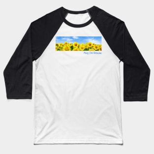 Pray For Ukraine Rectangle - Sunflower For Ukraine - Vintage Photo Sunflower Field Baseball T-Shirt